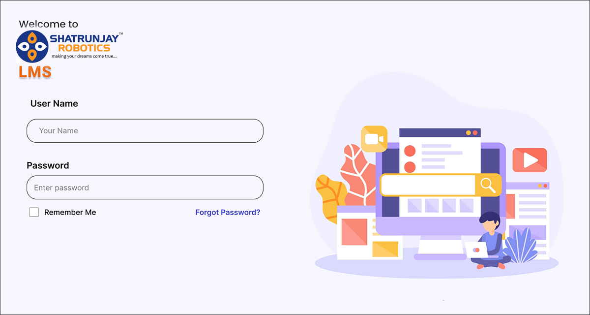 LMS login screen